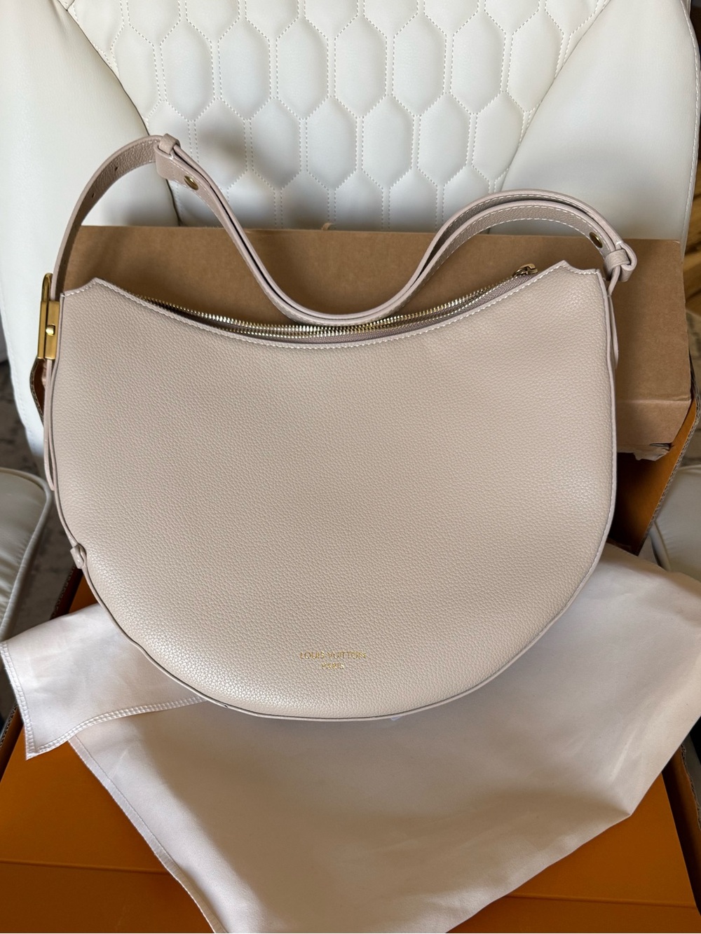 Light Cream “cookie” Crescent Shoulder Bag